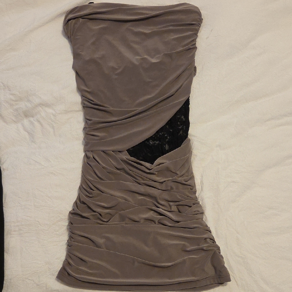 Forever 21 Strapless Dress in Taupe and Black